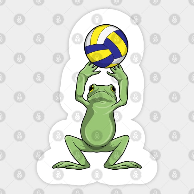 Frog with Volleyball Sticker by Markus Schnabel